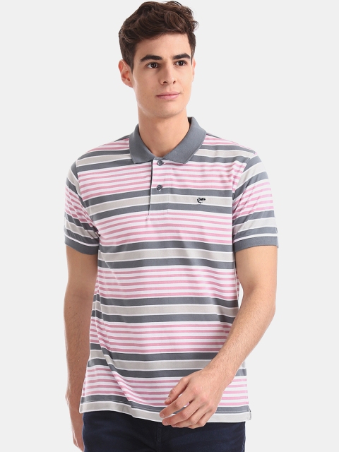 

Ruggers Men Multicoloured Striped Polo Collar T-shirt, Multi