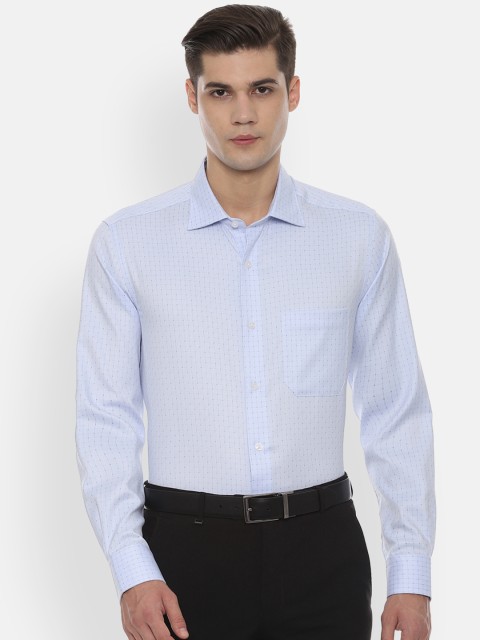 

Louis Philippe Men Blue Regular Fit Checked Formal Shirt