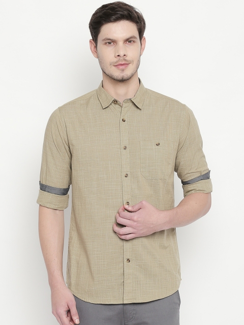 

BYFORD by Pantaloons Men Green Slim Fit Solid Casual Shirt