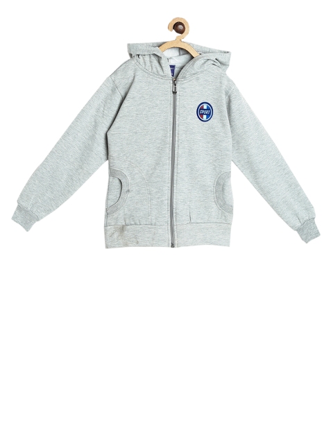 

SWEET ANGEL Unisex Charcoal Self Design Hooded Sweatshirt, Grey