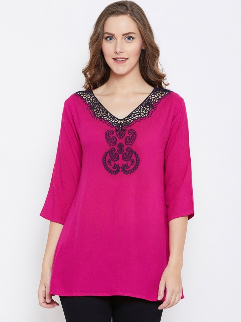 

Aask Women Pink Embroidered Detail Tunic