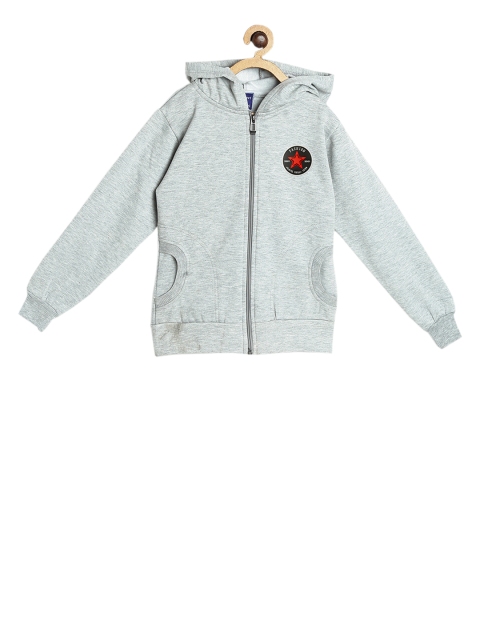 

SWEET ANGEL Unisex Grey Solid Hooded Sweatshirt
