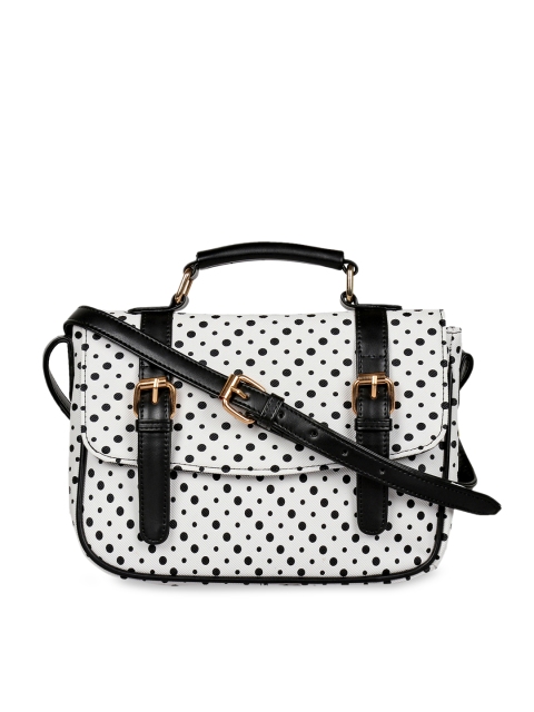 

3 Mad Chicks White & Black Printed Sling Bag