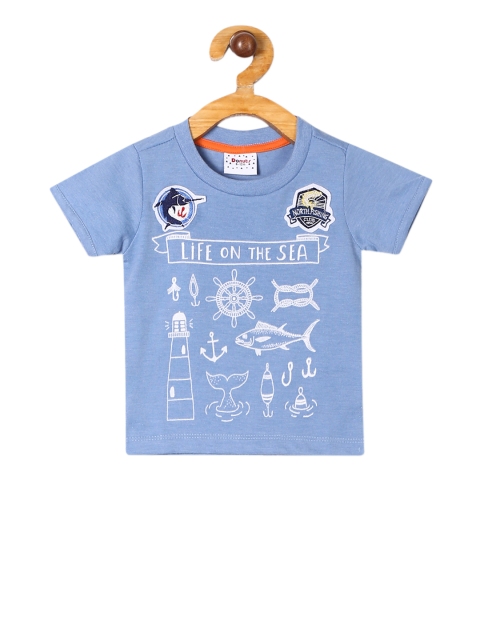 

Donuts Boys Blue Printed Round Neck T-shirt