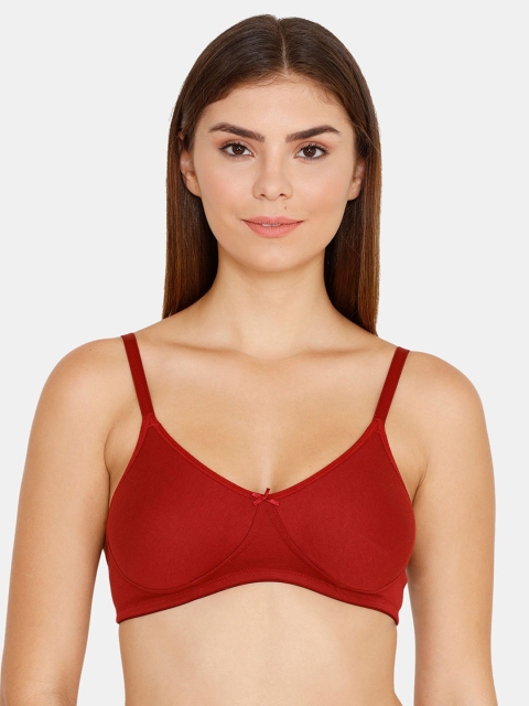 

Zivame Red Solid Non-Wired Non Padded T-shirt Bra ZI1881CORE00