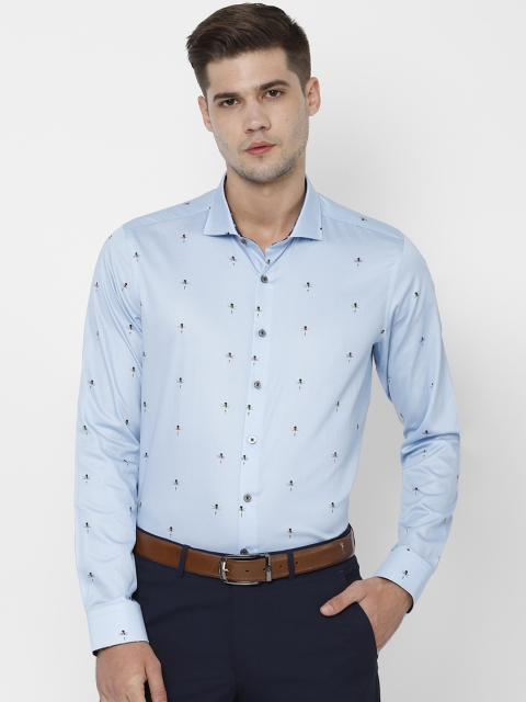 

SIMON CARTER LONDON Men Blue Slim Fit Printed Formal Shirt