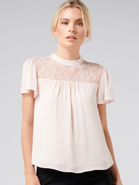 

Forever New Women Cream-Coloured Self Design A-Line Top