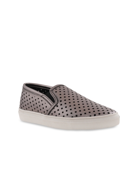 

Bruno Manetti Women Gunmetal-Toned Laser Cut Slip-On Sneakers, Metallic