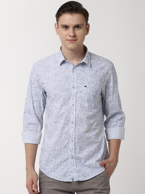 

Peter England Casuals Men Blue & White Slim Fit Printed Casual Shirt