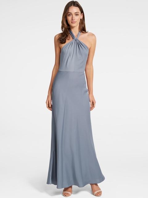 

Forever New Women Grey Halter Neck Maxi Dress