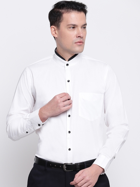 

Hancock Men White Slim Fit Solid Formal Shirt