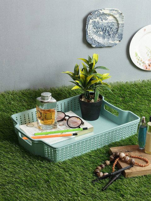 

House Of Accessories Sea Green Solid Plastic Desk Organiser
