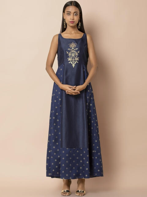 

INDYA Women Blue Printed Silk Tunic