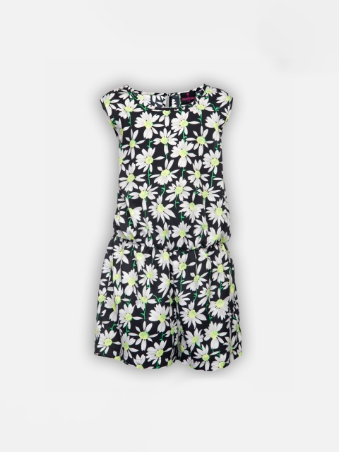 

Oxolloxo Girls Black & White Printed Playsuit