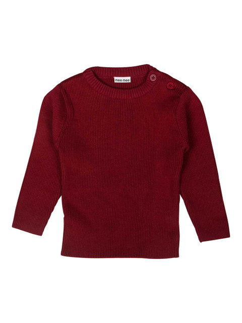 

MeeMee Unisex Maroon Striped Sweater