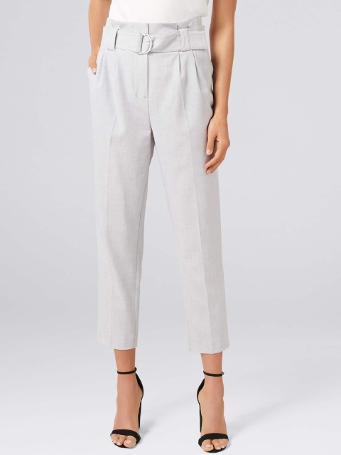 

Forever New Women Grey Tapered Fit Solid Peg Trousers