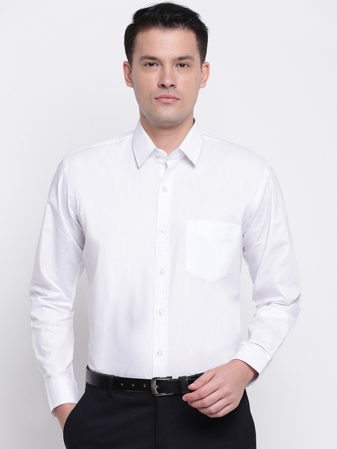 

Hancock Men White Regular Fit Solid Formal Shirt