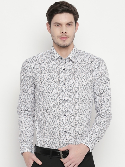 

RICHARD PARKER by Pantaloons Men White & Black Slim Fit Printed Party Shirt