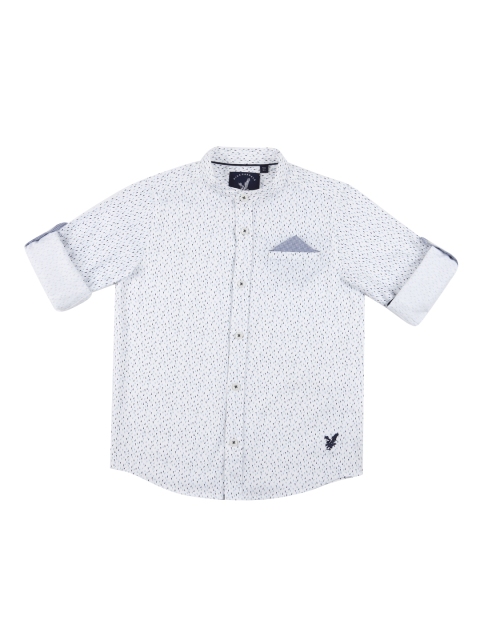 

URBAN SCOTTISH Boys White Standard Regular Fit Printed Casual Shirt