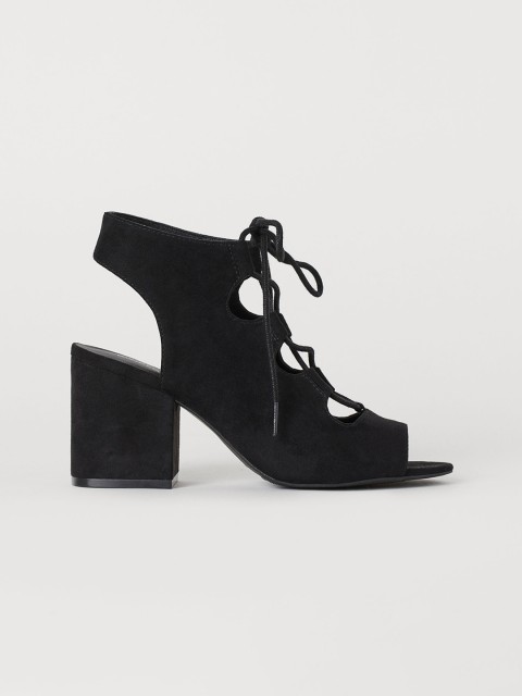 

H&M Women Black Sandals With Lacing