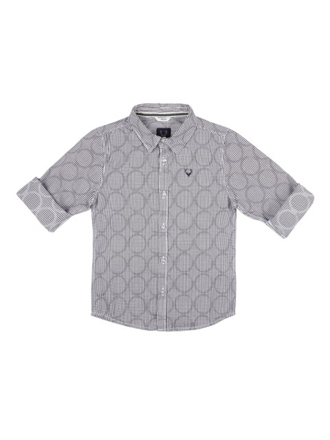 

Allen Solly Junior Boys White & Black Regular Fit Checked Casual Shirt