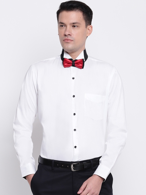 

Hancock Men White Slim Fit Solid Formal Shirt