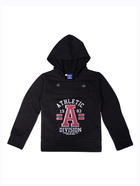 

SWEET ANGEL Unisex Black Printed Hooded Sweatshirt
