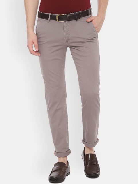 

Solly Jeans Co. Men Taupe Slim Fit Solid Regular Trousers