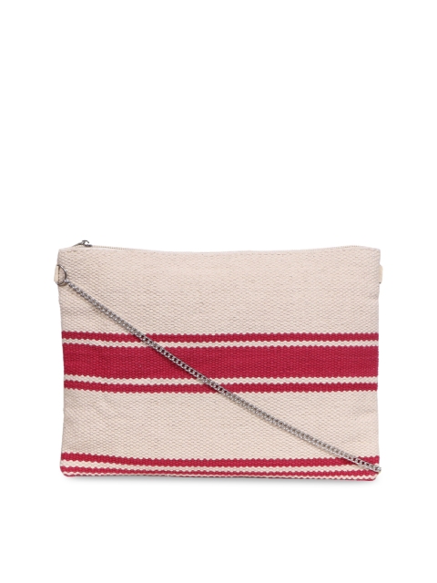

Diwaah Off-White & Red Striped Sling Bag