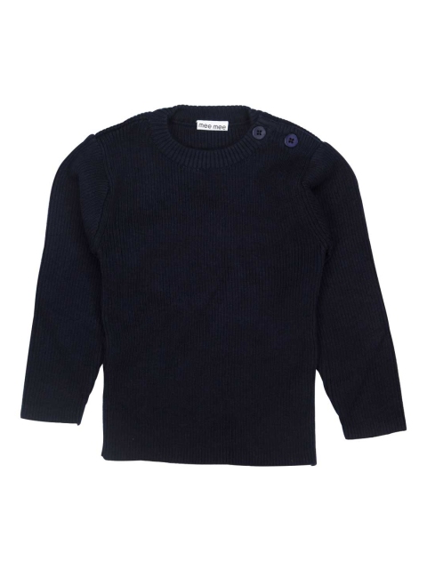 

MeeMee Unisex Navy Blue Striped Sweater