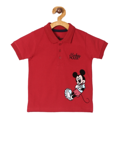 

Colt Boys Red Mickey Mouse Printed Polo Collar T-shirt