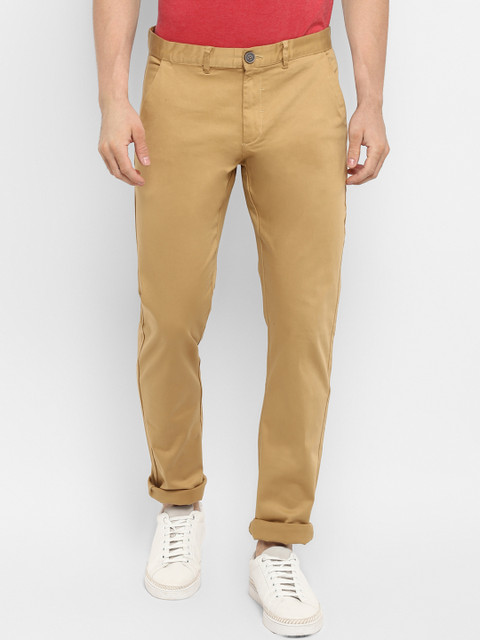 

Red Tape Men Khaki Slim Fit Solid Regular Trousers
