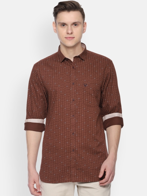 

Allen Solly Men Brown Slim Fit Printed Casual Shirt