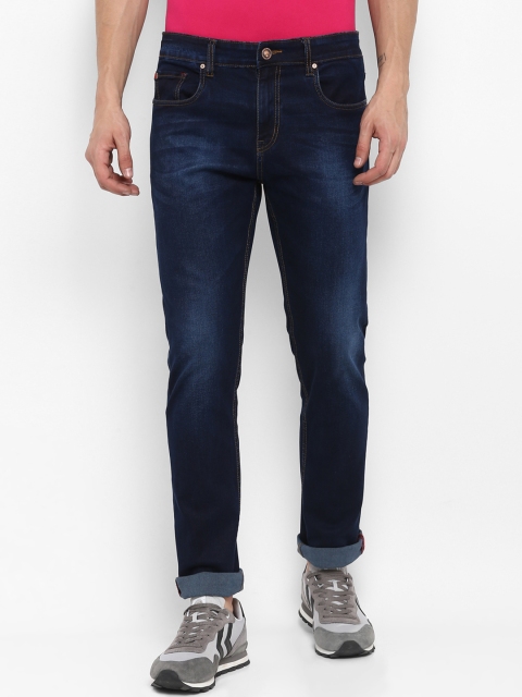 

SWISS MILITARY Men Navy Blue Tapered Fit Mid-Rise Clean Look Stretchable Jeans