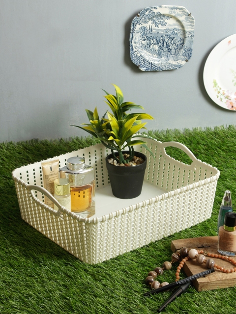 

House Of Accessories White Plastic Desk Organiser