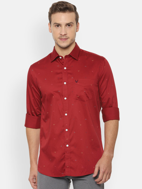 

Allen Solly Men Red Slim Fit Printed Casual Shirt