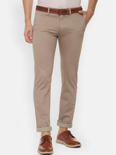 

Allen Solly Men Beige Slim Fit Printed Regular Trousers