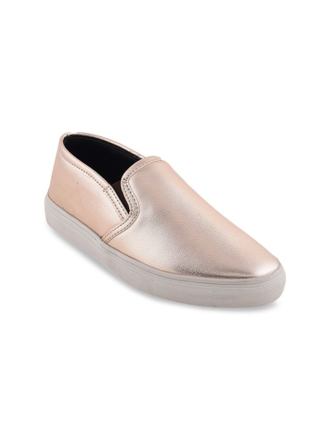 

Bruno Manetti Women Muted Gold-Toned Slip-On Sneakers