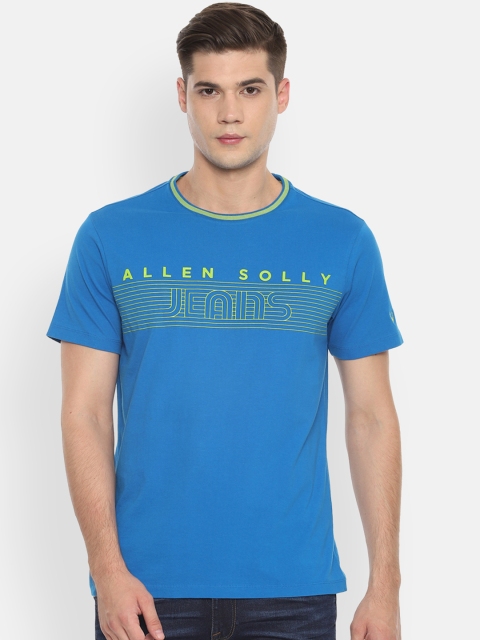 

Solly Jeans Co. Men Blue Printed Round Neck T-shirt