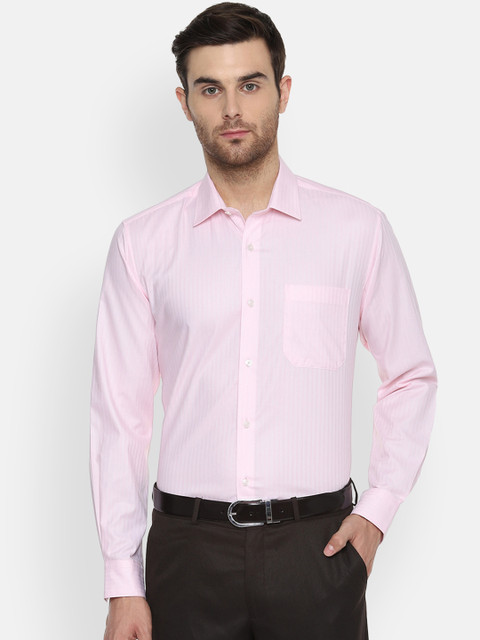 

Louis Philippe Men Pink Slim Fit Self Design Formal Shirt