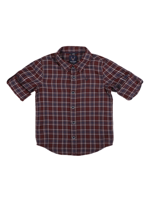 

Allen Solly Junior Boys Maroon & Black Regular Fit Checked Casual Shirt