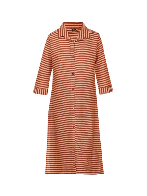 

Aarika Girls Brown & Peach-Coloured Striped Kurta