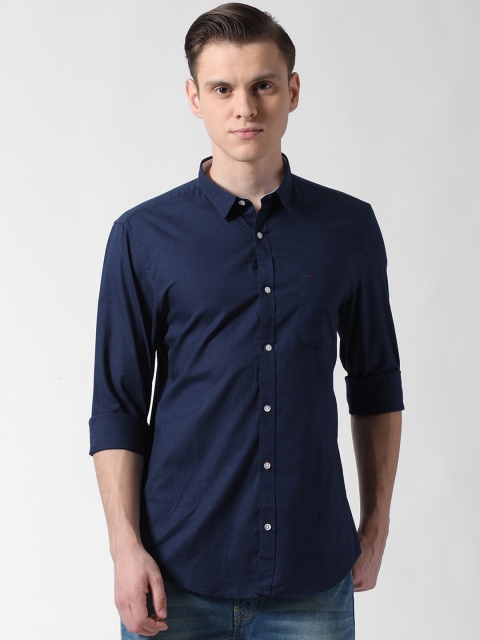 

Peter England Casuals Men Navy Blue Slim Fit Solid Casual Shirt