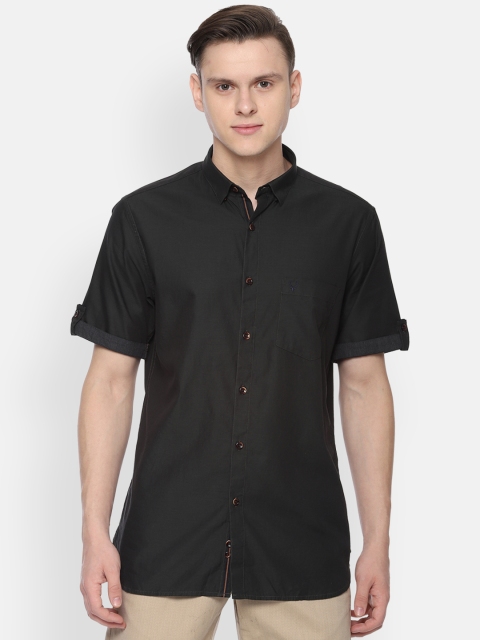 

Allen Solly Men Black Slim Fit Solid Casual Shirt