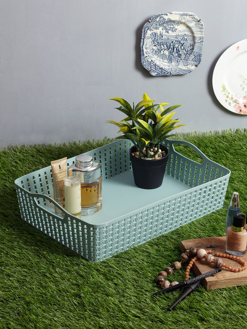 

House Of Accessories Sea Green Solid Plastic Desk Organiser