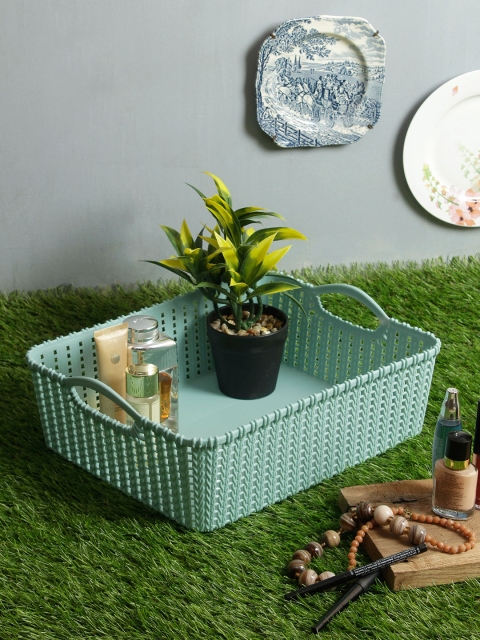 

House Of Accessories Sea Green Solid Plastic Desk Organiser