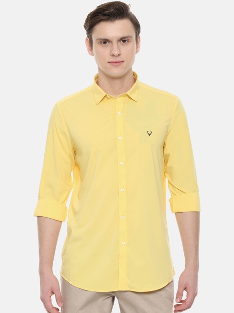 

Allen Solly Men Yellow Slim Fit Solid Casual Shirt