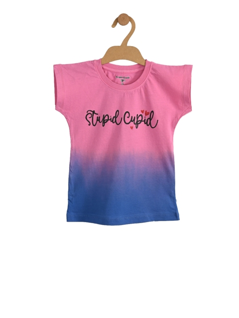 

Stupid Cupid Girls Pink & Purple Dyed Pure Cotton Top