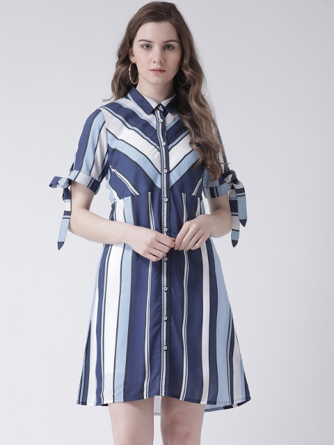 

Leo Sansini Women Striped Blue Shirt Dress
