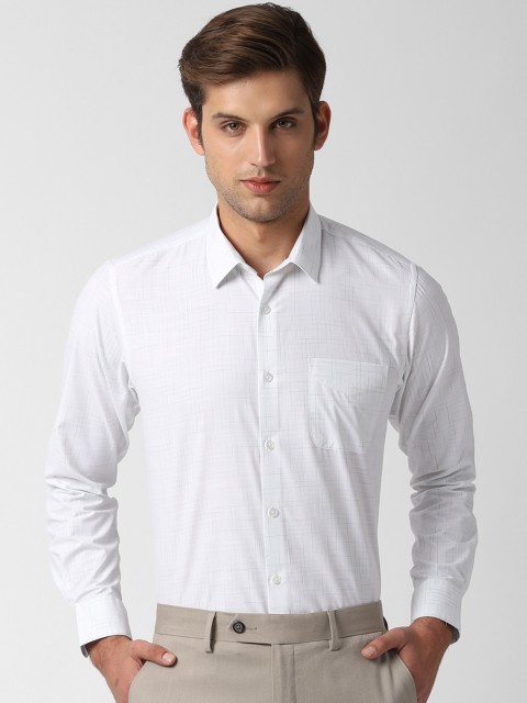 

Peter England Men White Slim Fit Printed Formal Shirt